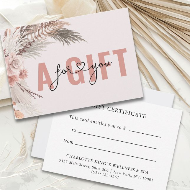 CERTIFICAT CADEAU PROFESSIONNEL | BOHO (BUSINESS GIFT CERTIFICATE | BOHO)