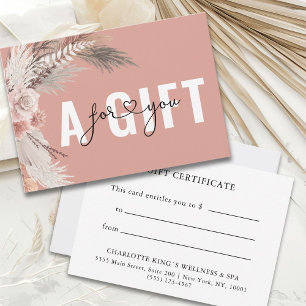 CERTIFICAT CADEAU PROFESSIONNEL   BOHO