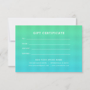 Certificat cadeau professionnel minimaliste avec l