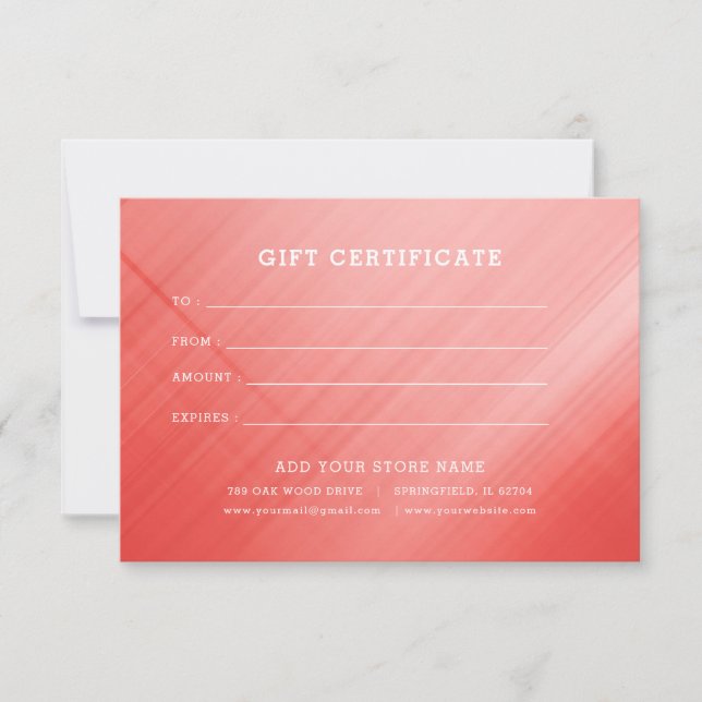 Certificat cadeau professionnel minimaliste avec l (Devant)