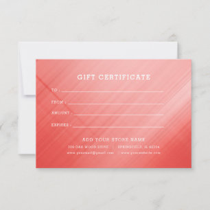 Certificat cadeau professionnel minimaliste avec l
