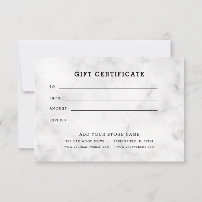 Certificat cadeau professionnel minimaliste avec l (Devant)