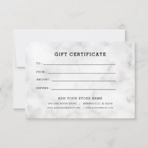 Certificat cadeau professionnel minimaliste avec l