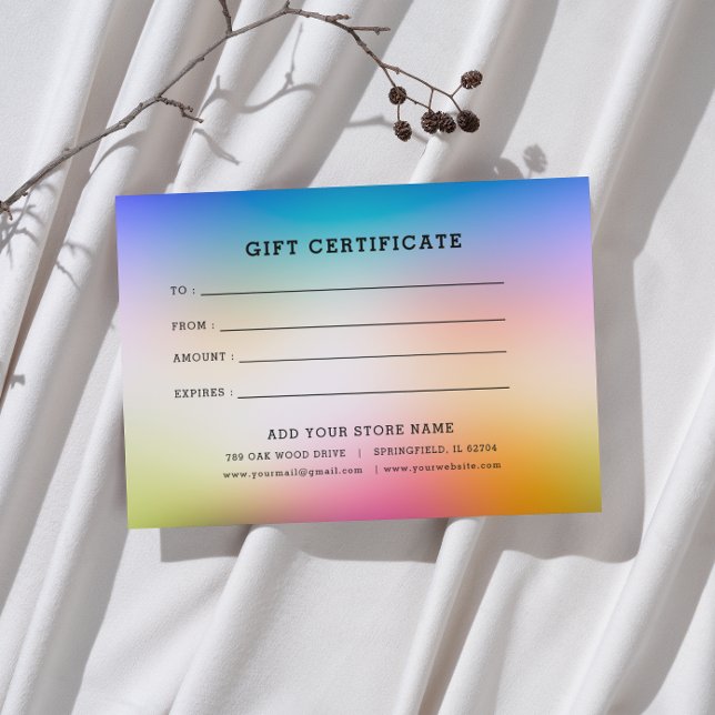 Certificat cadeau professionnel minimaliste avec l (Créateur téléchargé)