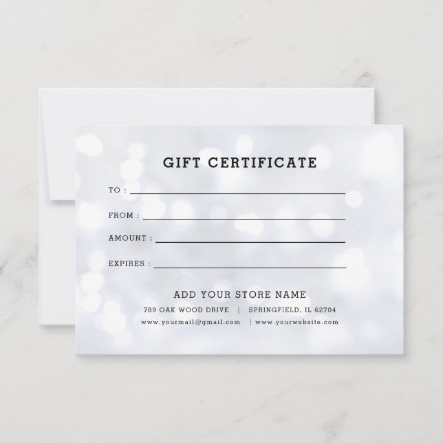 Certificat cadeau professionnel minimaliste avec l (Devant)