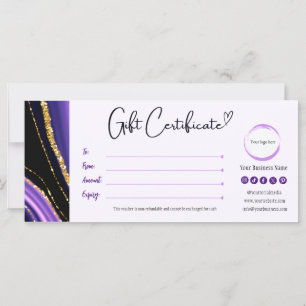 Certificat cadeau Purple Black Gold