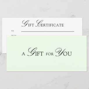 Certificat Cadeau QR Code Élégant Minimal Vert