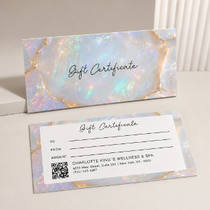 Certificat Cadeau QR Code Holographique Opale Luxe
