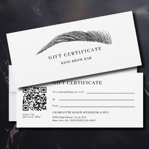 Certificat cadeau QR Code Salon de sourcils minima