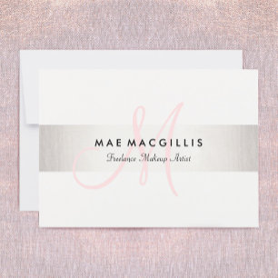 Certificat-cadeau rayé argenté FAUX Monogram rose