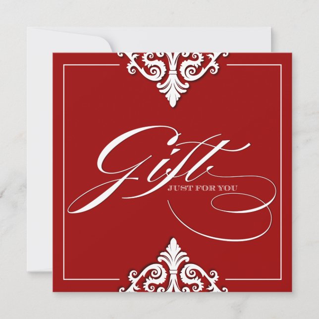 Certificat cadeau Red Damask Classy (Devant)