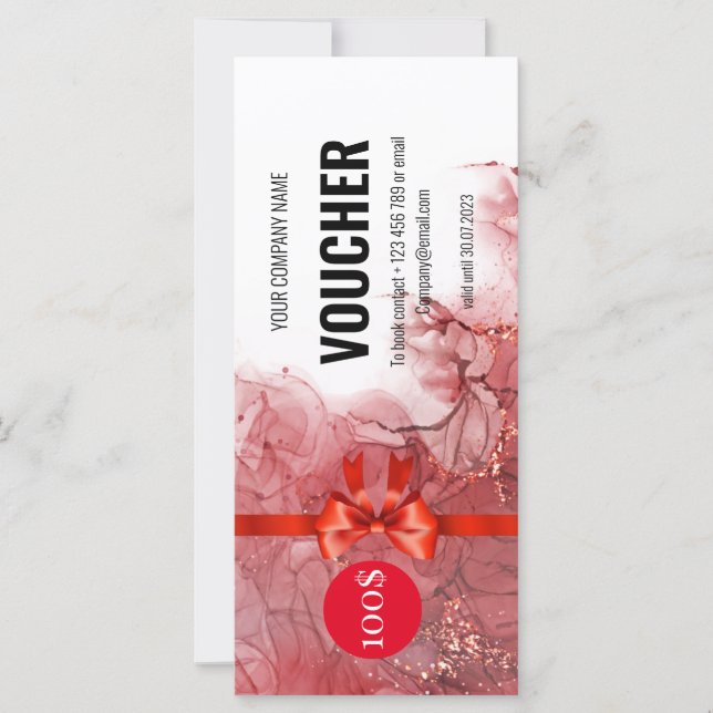 Certificat cadeau Red Marble (Devant)