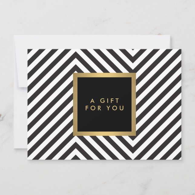 Certificat Cadeau Rétro Noir et Blanc avec Motif G (Devant)