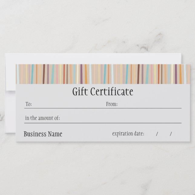 Certificat cadeau Retro Stripes (Devant)