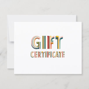 Certificat Cadeau Rétro Vintage Blanc