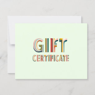 Certificat Cadeau Rétro Vintage Vert