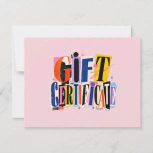Certificat-cadeau rose coloré pour entreprise