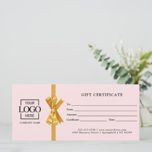Certificat Cadeau Rose Élégant et Personnalisé pou