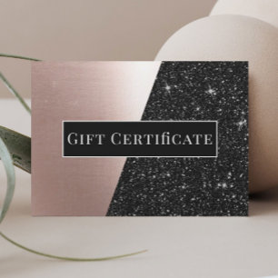 Certificat cadeau Rose Gold & Black Parties scinti