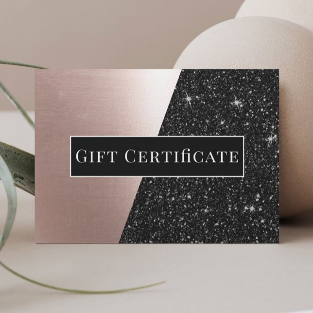 Certificat cadeau Rose Gold & Black Parties scinti (Créateur téléchargé)