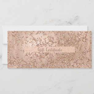 Certificat Cadeau Rose Gold Blush Pink Glam Paille