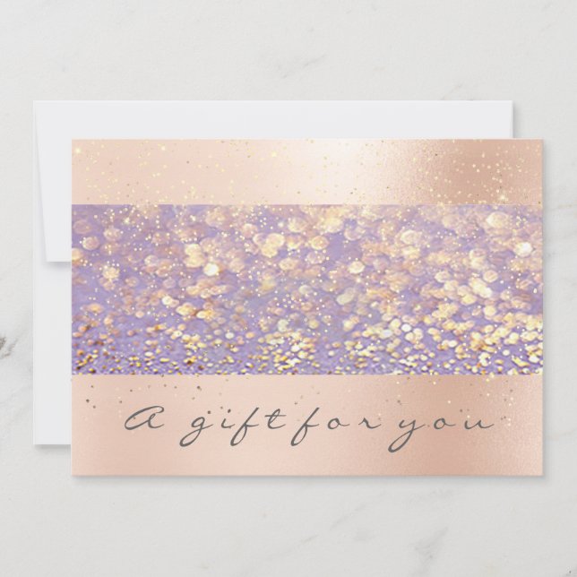 Certificat cadeau Rose Gold Confetti Purple Sparkl (Devant)