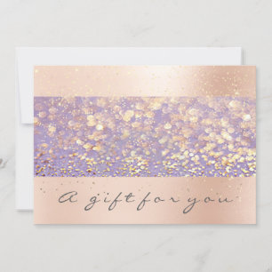Certificat cadeau Rose Gold Confetti Purple Sparkl