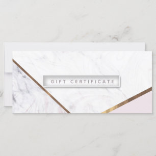 Certificat Cadeau Rose Gold Marble Swirl & Blush