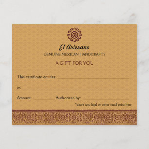Certificat cadeau Rose mexicain d'or