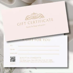 Certificat Cadeau Rose Pâle du Salon Elegant Crown