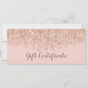 Certificat Cadeau Rose Poudré & Paillettes Or Rose