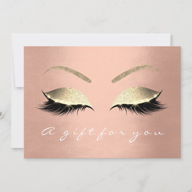 Certificat cadeau Rose Rose Gold Lash Beauté Soie (Devant)