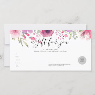 Certificat Cadeau Roses Aquarelle