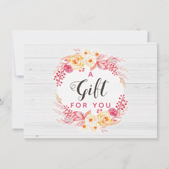 Certificat Cadeau Roses Shabby Chic & Fleurs Rusti (Devant)