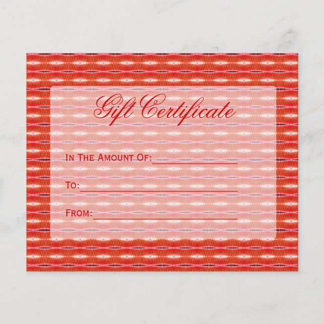 certificat cadeau rouge (Devant)