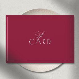 Certificat Cadeau Rouge Bordure Minimaliste Élégan