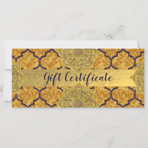 Certificat-cadeau Royal indien or rouge ardent