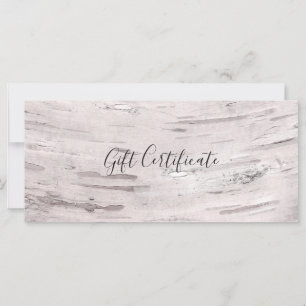 Certificat Cadeau Rustique en Bois de Bouleau Blan