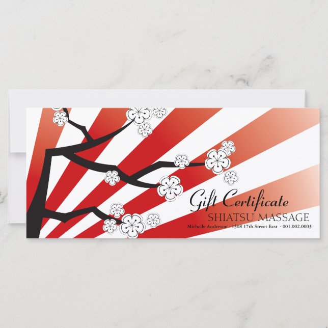 Certificat cadeau Sakura Sunrise Cherry Blossoms (Devant)
