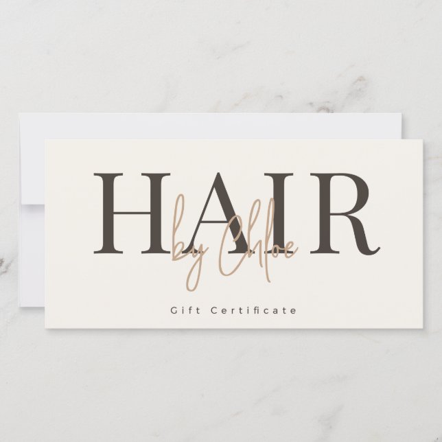 Certificat Cadeau Salon Crème Chaude Beige (Devant)
