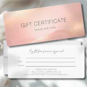 Certificat Cadeau Salon Dégradé de Teint Doré Rosé