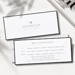Certificat Cadeau Salon Minimaliste Monogramme Bla