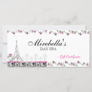 Certificat Cadeau Salon Paris Tour Eiffel Roses