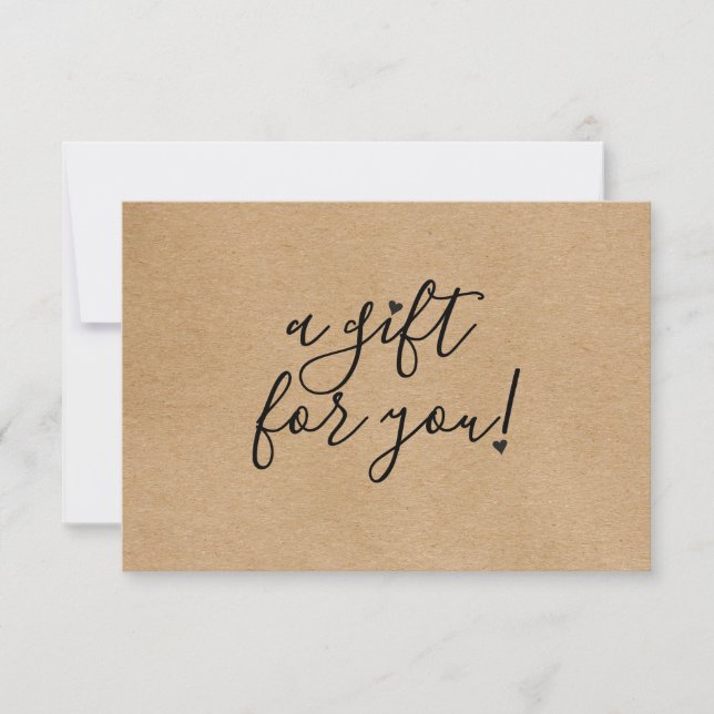 Certificat Cadeau Script Hearts Kraft Rustique (Devant)