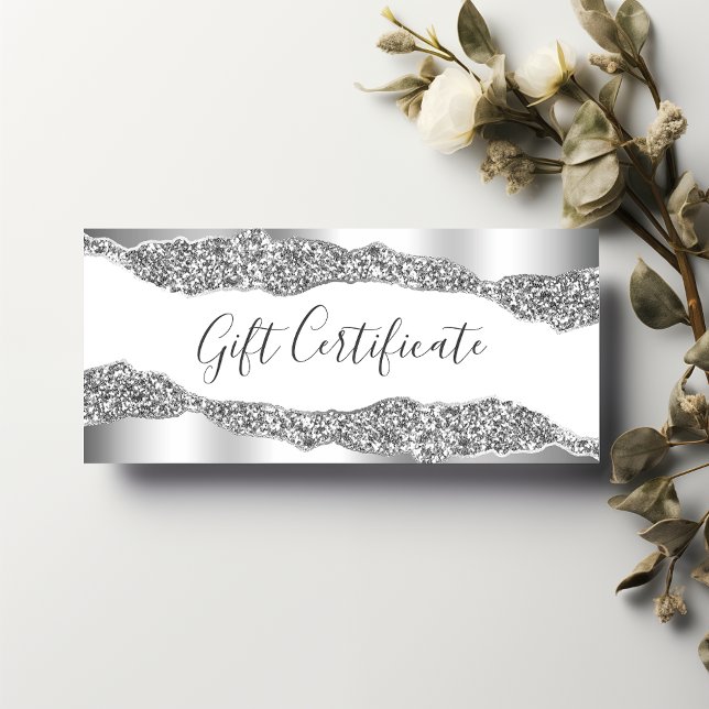 Certificat Cadeau Silver Glitter Diamonds Glam (Créateur téléchargé)