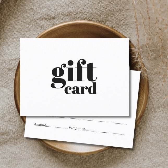 Certificat Cadeau Simple Élégant Beauté Noir Blanc (Créateur téléchargé)