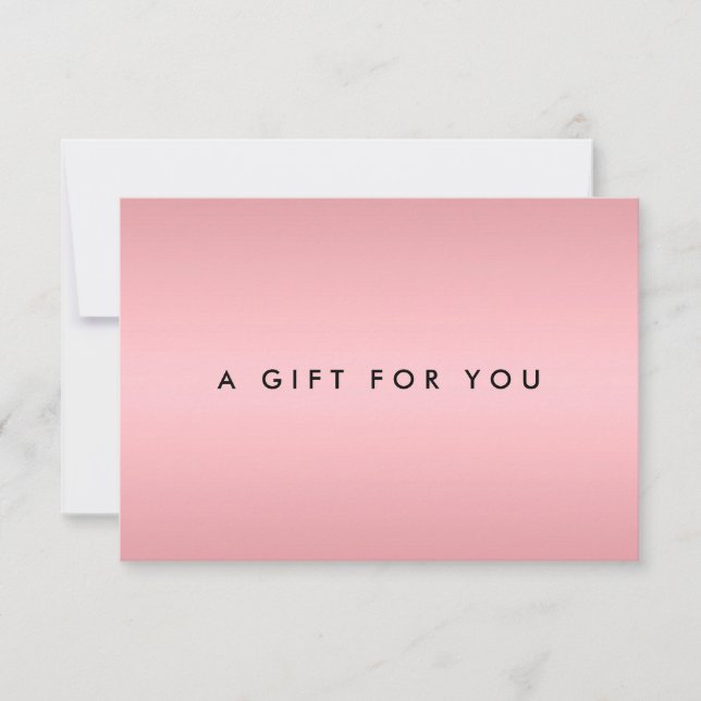 Certificat Cadeau Simple Élégant en Or Rose (Devant)