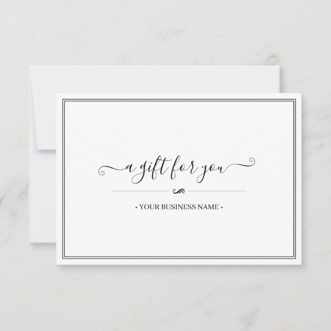 Certificat cadeau simple et élégant Customisé (Devant)