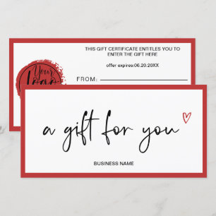 Certificat cadeau simple et moderne