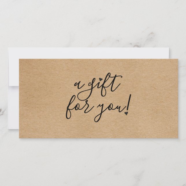 Certificat-cadeau simple Kraft rustique (Devant)